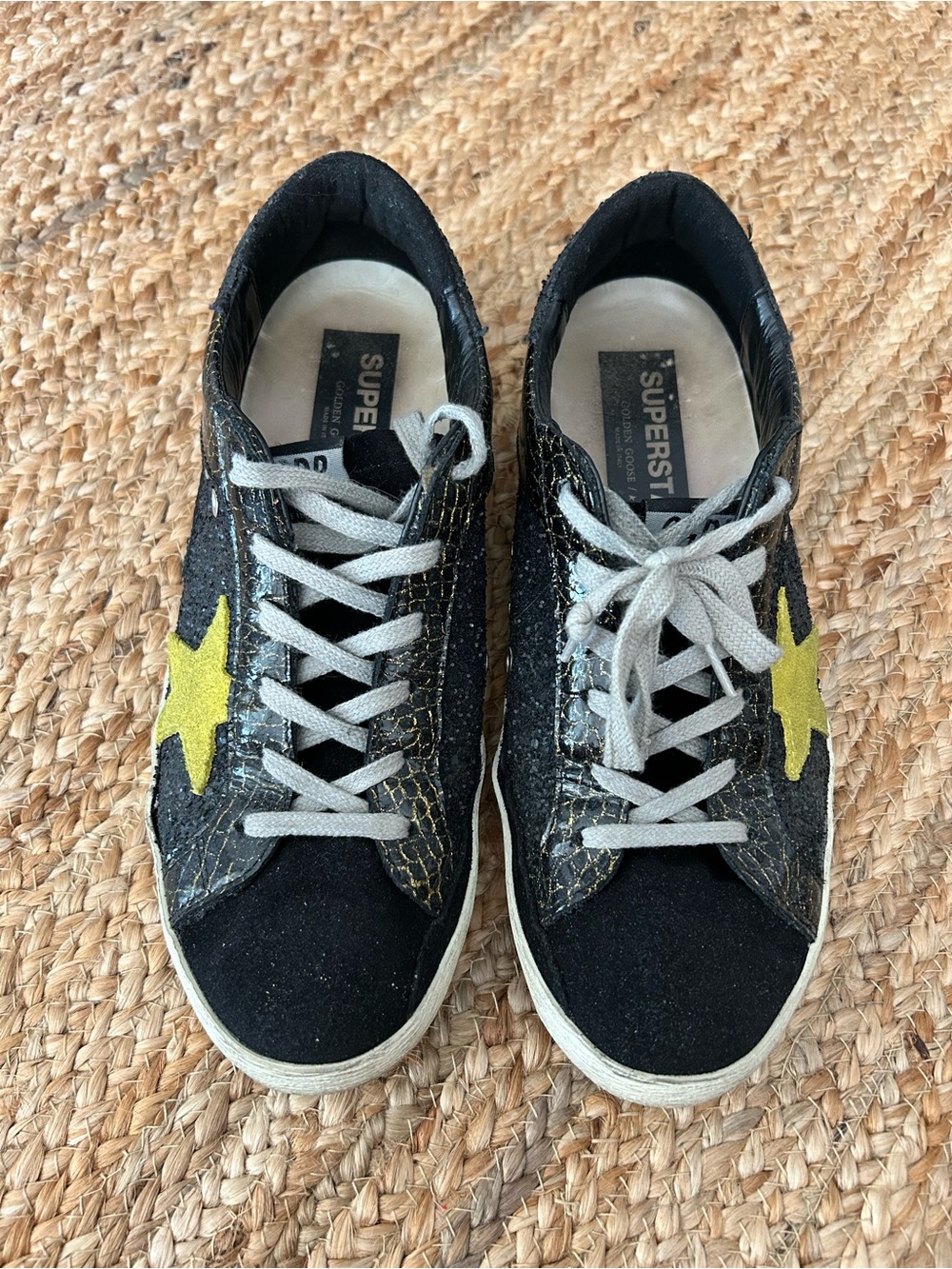 Golden Goose black sparkly sneakers 41 $625